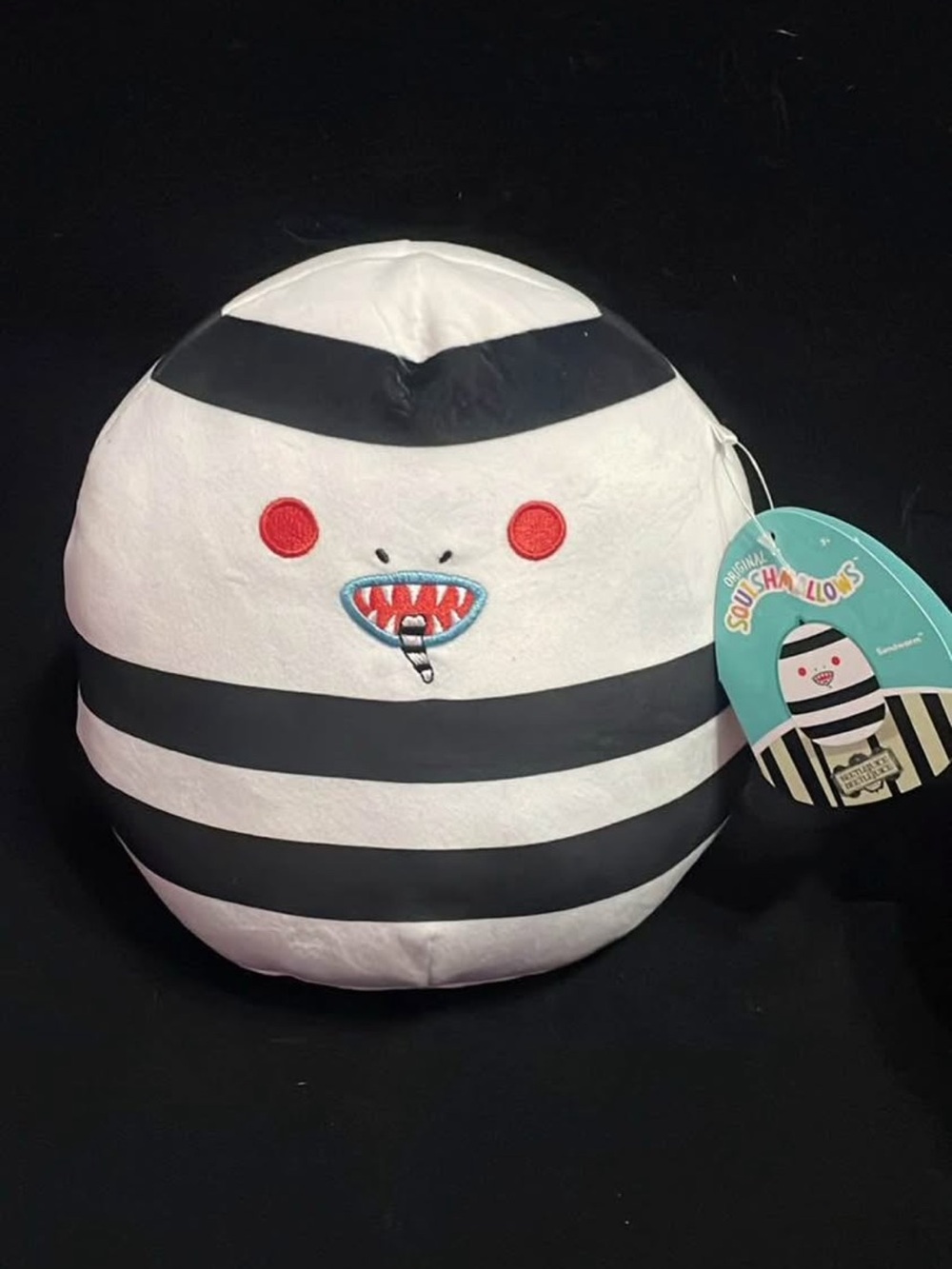 Squishmallows Black & White Striped Beetlejuice Sandworm Plush - Medium Size